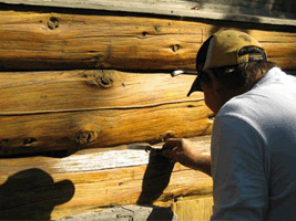Oregon Trail Log Home Restorations chinking gallery